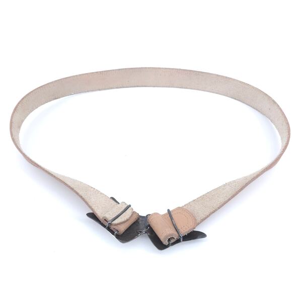 Vintage Handmade Western Removeable Aztec Buckle Blonde Leather No Markings 37" - Picture 3 of 9